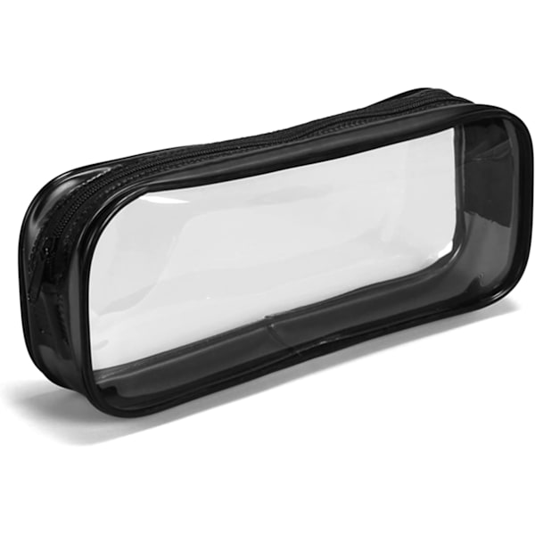 XJ-Läpinäkyvä Penaali, Läpinäkyvä Penaali Kokeisiin, Vedenpitävä PVC-Laukku Vetoketjulla, Matkalaukku Meikeille, Kosmetiikkalaukku (Musta)