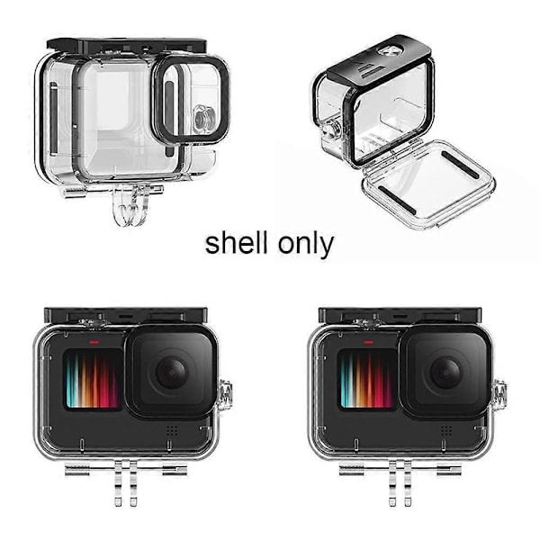 Til GoPro Hero 12/11/10/9 Sportskamera Undervands 45m Vandtæt Hus med 3 Filtre