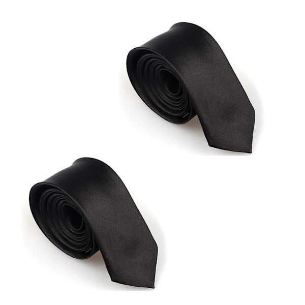 2-pak Smal / Slim Modern Slips - Sort Black Sort