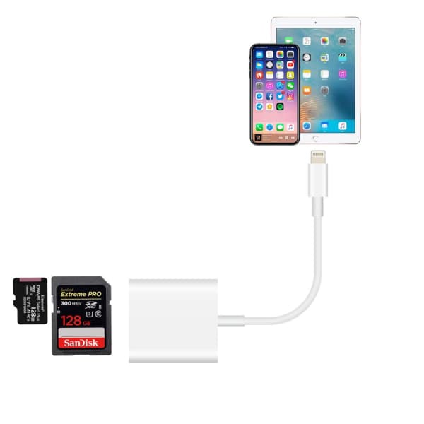 USB3.0 +USB C til SD-kortleser iPhone Svart - SD-kortleser 2-in-1 USB C Card Reader