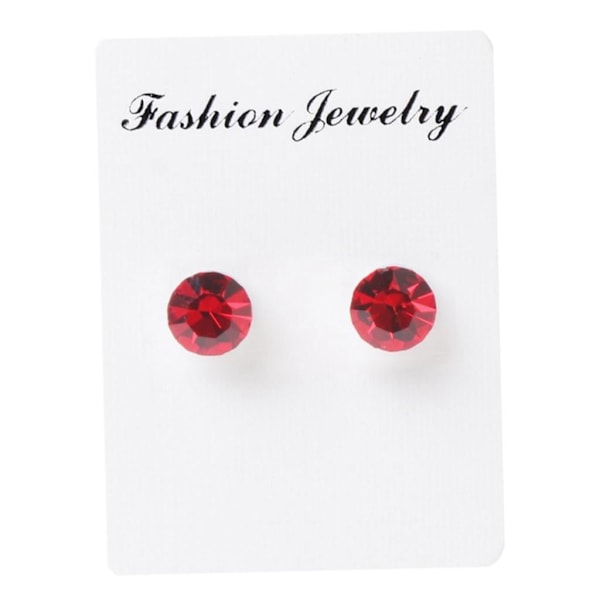 XJ-Öron för män och kvinnor, strass icke-piercing öronklämma, 8 mm, färg valbar röd