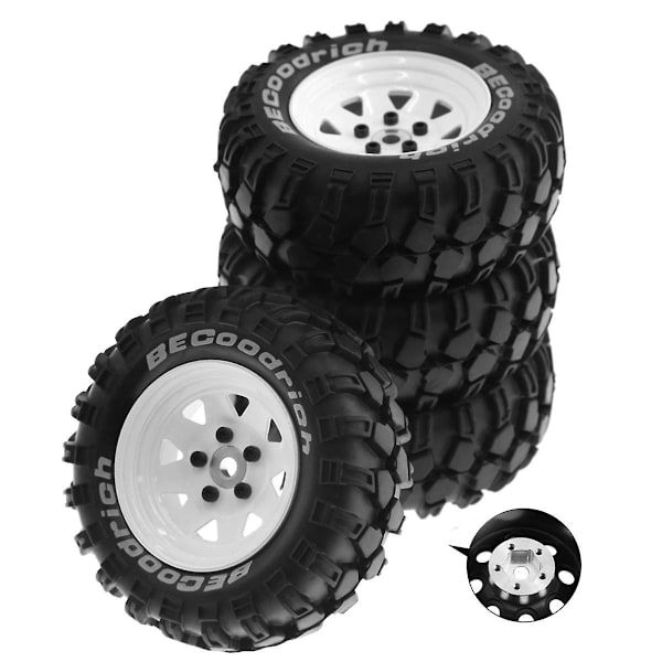XJ-93mm Metall 1.9 tum Beadlock Fälg Gummidäck Set För 1/10 Rc Crawler Bil, triangelhål 12mm A