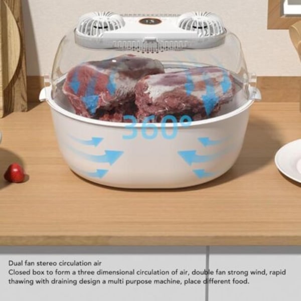 Hushålls Defrosterbox, 360 Graders Snabb Defroster, USB-Laddning Effektiv UV-Defrostermaskin för Fryst Kött, Kyckling, Fisk, Biff