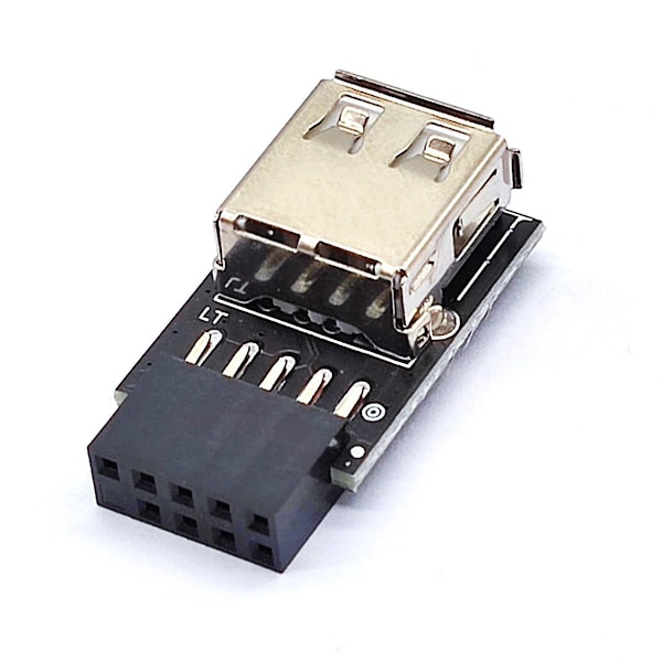 XJ-9pin Till 1 Port USB Adapter Kontakt PC Internt Moderkort 9pin Till USB2.0 Typ A Hona Konverterare