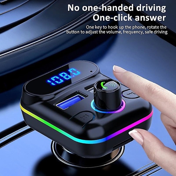 Bil Bluetooth 5.0 FM-lähetin Nopea USB-autolaturi MP3-soitin Langaton Handsfree-autosarja (FMY)