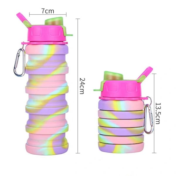 500ML Silikonikuppi Vesipullo PUNAINEN punainen[XJ]