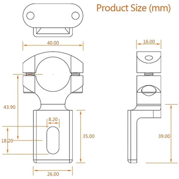 2 st Universal Styre 22mm Motorcykel Strålkastare Fäste Spotlight Hållare Rörklämma för Cafer Ch