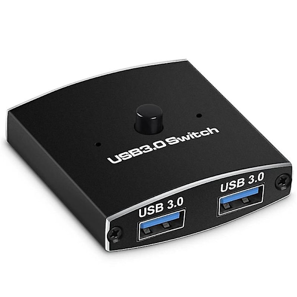 XJ-2x USB 3.0 Kytkinvalitsin KVM-kytkin 5 Gbps 2 sisään 1 ulos USB-kytkin Kaksisuuntainen jakaja tulostimelle näppäimistölle