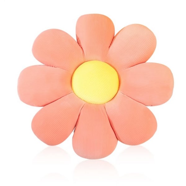 XJ-Blommig Golvpuff Daisy Blomformad Kudde Söt Sittdyna Plysch Stol Kudde Prydnadskudde Heminredning (rosa, 55cm)