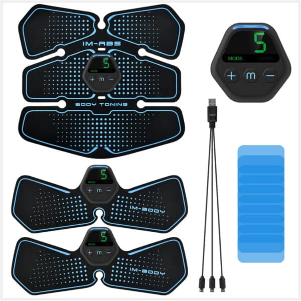 XJ-3-pakning EMS-trener – Mage Armer Skuldre Ben Elektrisk Muskelstimulator Sixpack