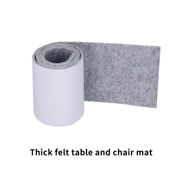 XJ-Tjock självhäftande filttejp, enkelhäftande möbelmatta, rektangulär remsa, skyddsdyna för stolsbensskydd 1000x100x5mm