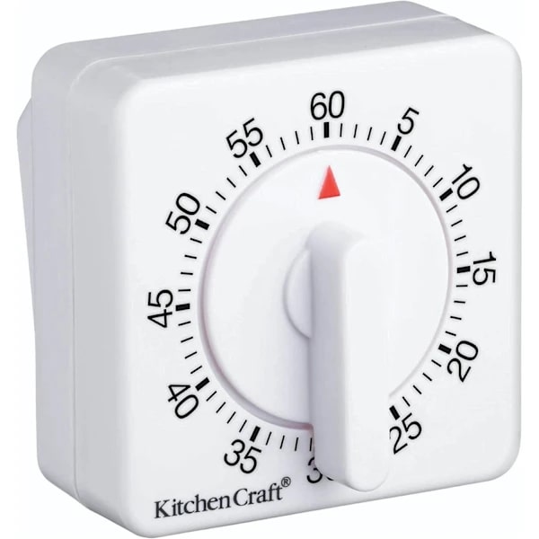 2-pak køkkentimer, 60 minutter, hvid 2 stk. 2pc