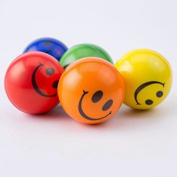 12 st/lot 6,3 cm Smile Skumboll Kläm Stressboll Ångestdämpande Leksak Handledsträning Leksaksbollar För C