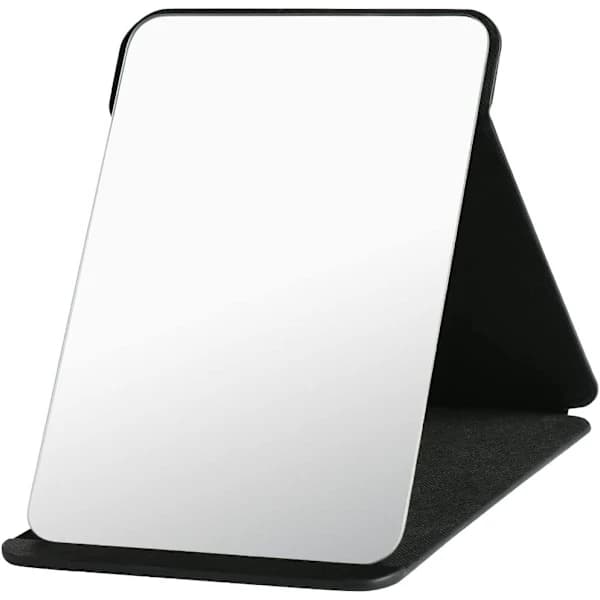 Makeupspejl, Bærbart Bordsspejl - Foldbart Super HD Multi Vinkel Foldbart PU Læder Let at Bære Spejle 25x18cm