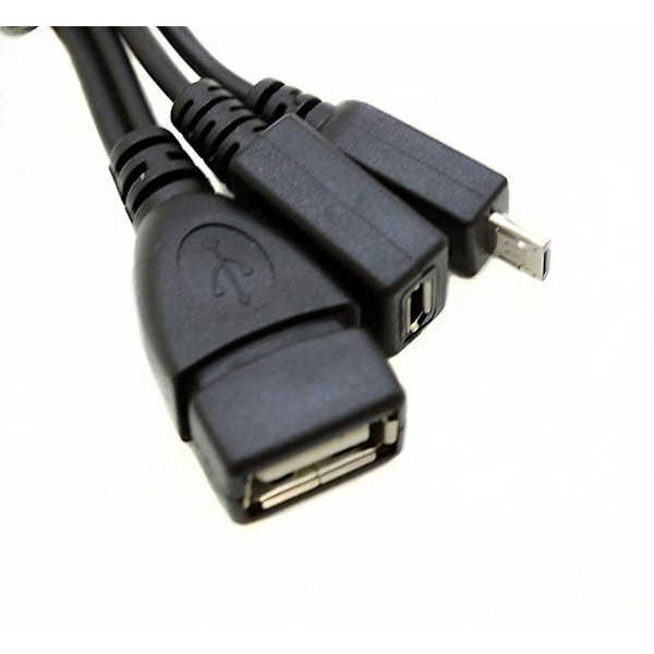Mini Micro USB OTG -sovitin, virranjakaja Y-kaapelilla Micro 5-nastainen uros/naaras, puhelintarvike