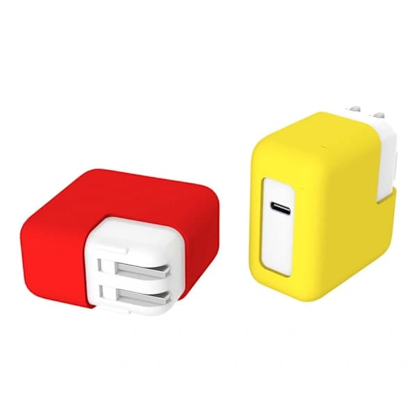 Strømadapterdeksel Elastisk Beskyttelse ROSA RØD 30W 30W Rose Red 30W-30W