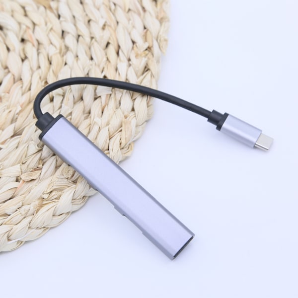 XJ-INF USB-C-hubb med 4 USB-portar 5 Gbps Aluminium
