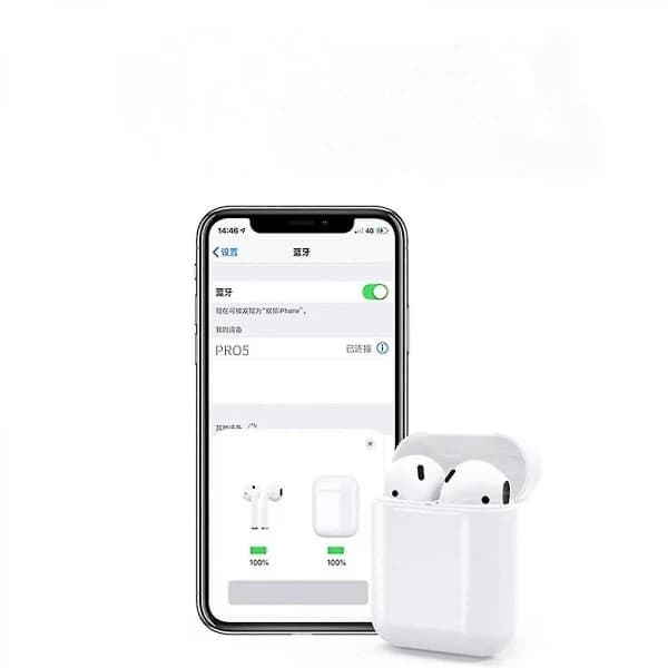 Pro 5 iPhone- og Android-kompatible Bluetooth-hovedtelefoner, trådløse Bluetooth-hovedtelefoner, lette at bære, hvide Pro 5