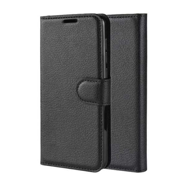 XJ-Huawei P20 Pung Etui Sort Læder Skind Cover