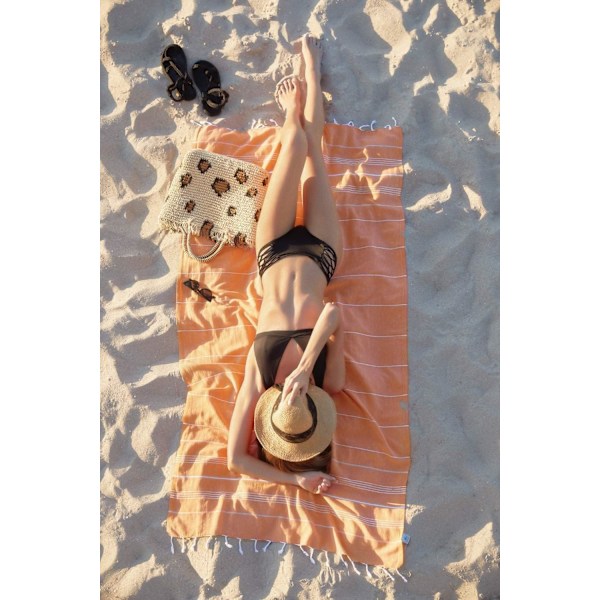 XJ-Strand - Kylpypyyhe Turkista Puuvillaa Kylpy Spa Sauna Hammam Matka Jooga Kuntosali Jahti Lakana Peitto 100 x 180 cm (oranssi)