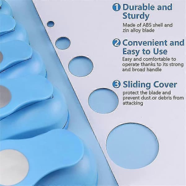 Circle Paper Punch, 5 PCS Circle Punches for Paper Crafts, 5 Different Sizes Circle Hole Punch, Random