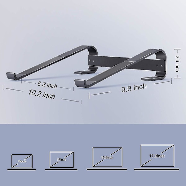 XJ-Laptopstativ til skrivebord, Soqool computerstativ til skrivebord, ventileret ergonomisk aluminium bærbar computer stativ kompatibelt med Macbook Air Pro