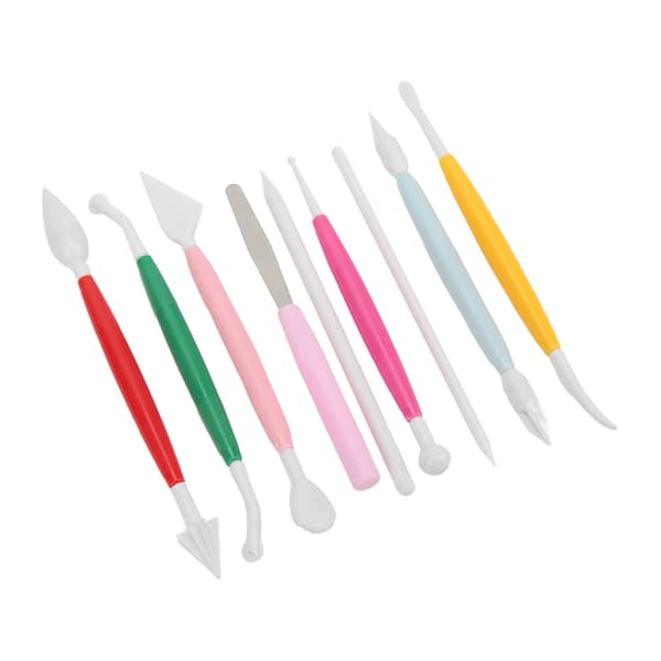 9 st Kids Plastic Box Modeling Clay Tools Non Slip Handle Smoother Edges Pottery Clay Sculpting Tools for Home School DIY