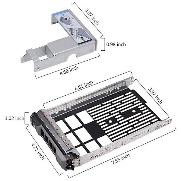 XJ-3.5 Tommers Harddisk Caddy Skuff For Poweredge Servere - Med 2.5 Tommers Hdd Adapter Nvme Ssd Sata Brakett