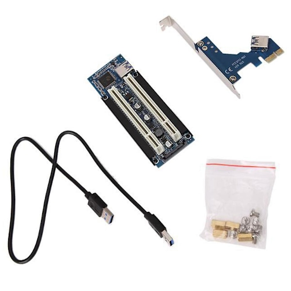 XJ-PCI-E - PCI-sovitinkortti Pcie - 2 PCI-paikkaa Tukee tallennuskorttia Kultainen verokortti Äänikortti Parall
