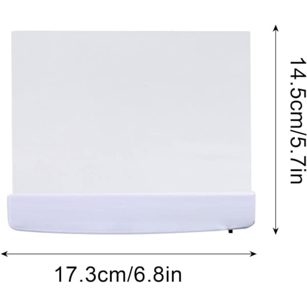 Flat boklampe for lesing i sengen om natten, klar LED-bok, helside lysende panel, flat lampe, trådløs, hvit White