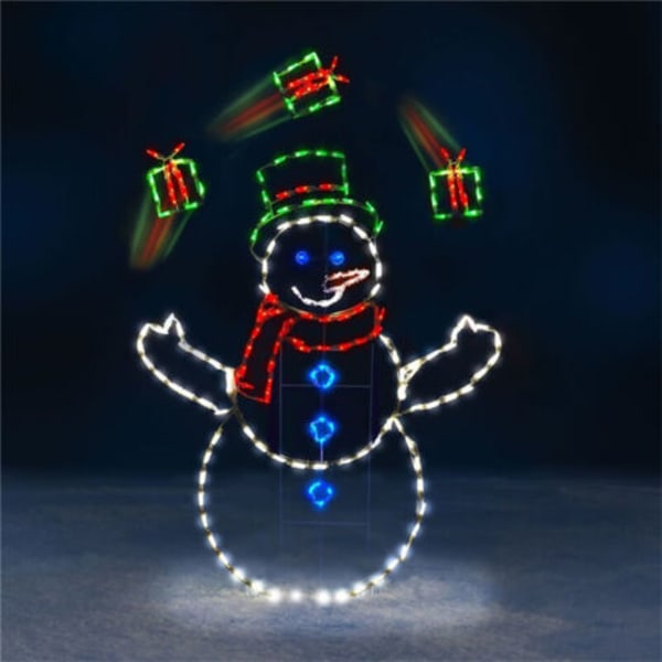 LED-julbelysning snögubbe, utomhusdekorationer, utomhusstatyer, trädgårdsdekorationer