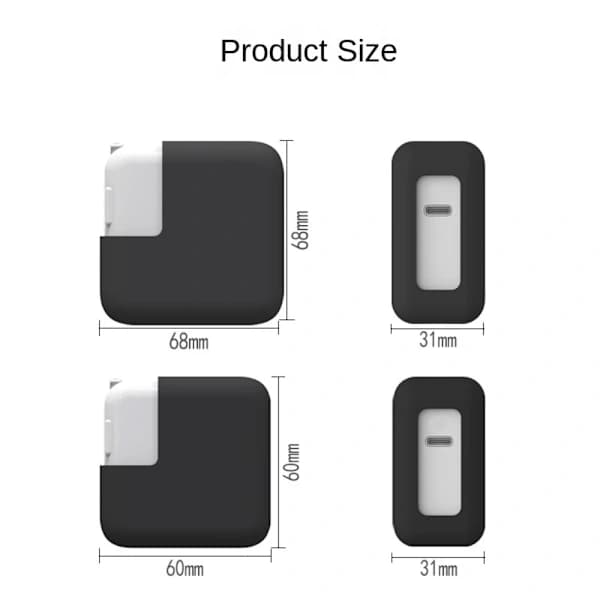 Strømadapterdeksel Elastisk Beskyttelse ROSA RØD 30W 30W Rose Red 30W-30W