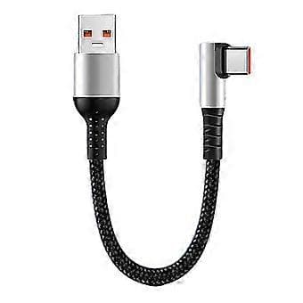 90 graders vinkel 480 Mbps Nylon USB til Type C Hurtig Strømkabel for Lading og Dataoverføring 0.25m 0.25m single elbow