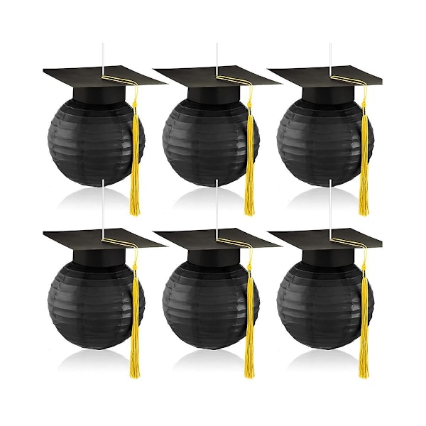 Examenshatt Hängande Papperslyktor Examenshatt Papperslyktor Examenslyktor Med Svart Examenshatt