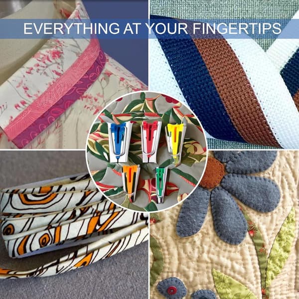 5-delt skråbåndssæt, 5 størrelser til syning, quiltning og gør-det-selv patchwork, 1/4 til 1 tomme