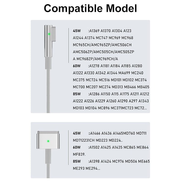 XJ-PD Laddningskabel USB Typ-C till Magsafe 1 2 FÖR MAGSAFE 2 FÖR