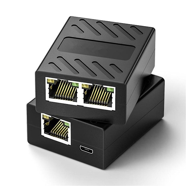 XJ-1 Til 2 Ethernet Nettverkskabel Nettverk Rj45 Splitter 100m Kobler Koblingsstykke Utvidelsesadapter For Com