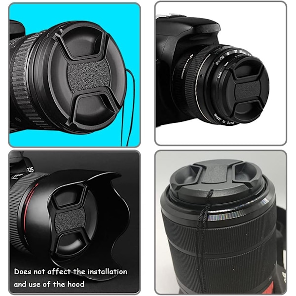 XJ-77 mm objektivdeksel for Canon EOS R5 EOS R6 EOS R EOS RP kamera RF 24-105 mm f/4L objektiv for Sony FE 24-105 mm f/4 objektiv 2-pakning