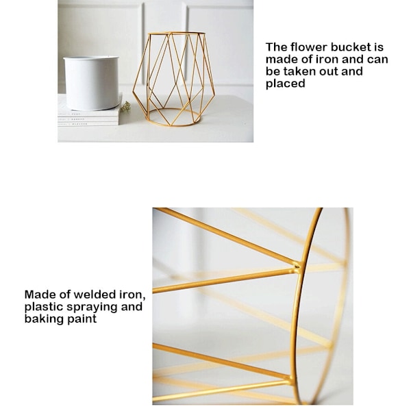 XJ-Nordisk stil plante saftig plante geometrisk kontor have vase blomsterkrukke displayholder stativ metal skrivebord til hjemmefirma geometrisk hvid