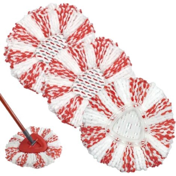 3-pack Mikrofibermopp Ersättningshuvuden Kompatibla med Vileda, Vridbara Ersättningshuvuden för Kraftfull Rengöring och Enkelt Byte