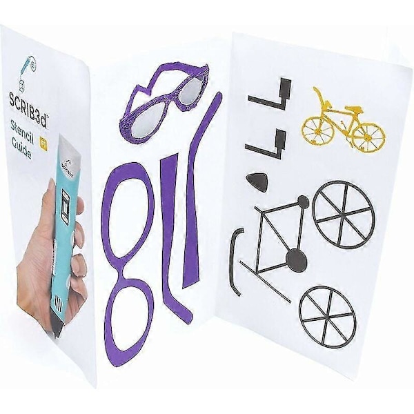 3D Penna - Inkluderar en 3D-penna, 3 startfärger av PLA-filament, en stencilbok + en guide