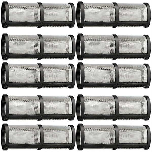 XJ-10 Stycken Färgsprutfilter för Airless 390 395 490 495 595 Pumpgrenrörssil 60 Mesh Kompatibel