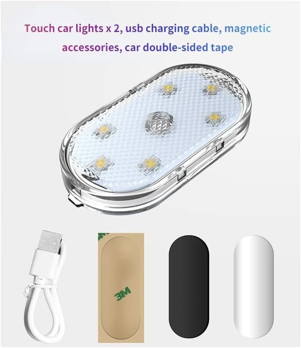 4 pcs Warm White Wireless LED Lights for Car Interior, Car LED Li_Special Gift