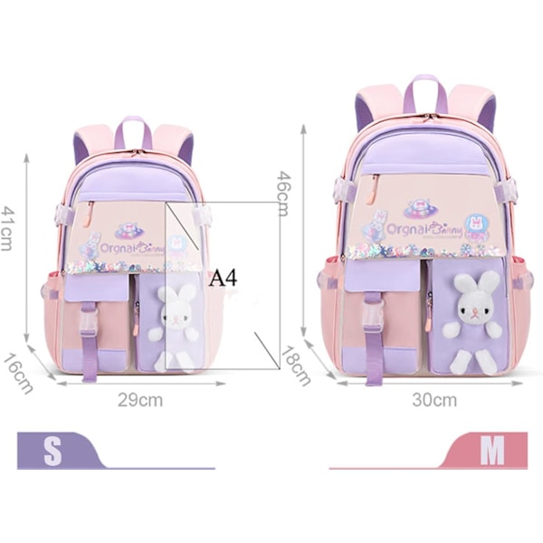 XJ-(Medium) Sød Rygsæk Kawaii Vandtæt Laptop Rygsæk Blå
