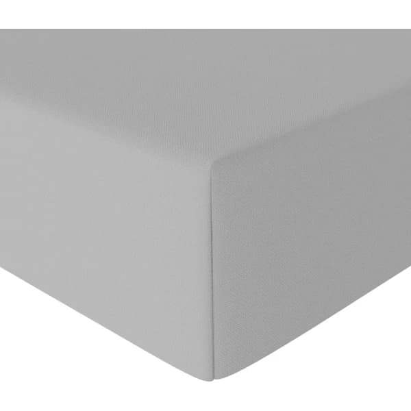 Basics Fitted Sheet, 180 x 200 x 30 cm, Mikrofiber Polyester til Tykke Madrasser op til 30 cm, Lysegrå