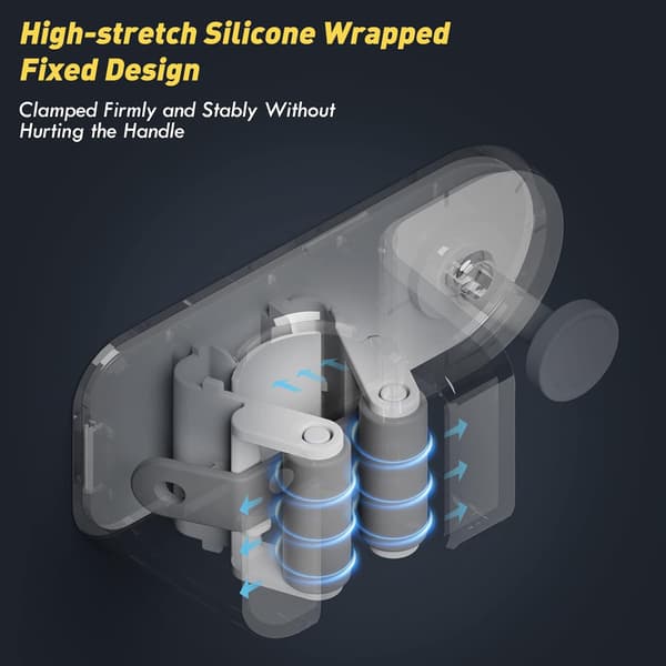 Wall Mounted Broom and Mop Holder, Self-Adhesive Broom Hook without Drilling