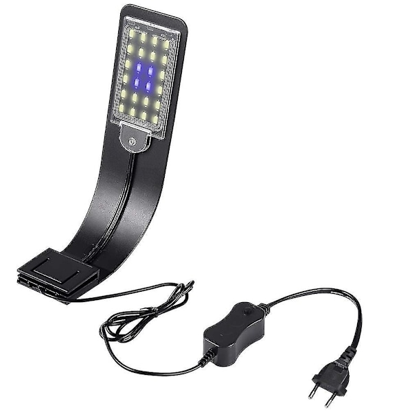XJ-Akvarielampe LED Lys Hvid Og Blå Nano Clip-on Belysning Til Fisk Planter 23-50cm-sort