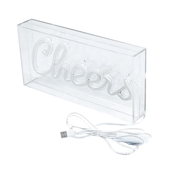 Cheers Neonskylt Usb Led Skylt Skrivbordsljuslåda Cheers Neonbarskylt 3d Väggneon Varm Ljusskylt För P