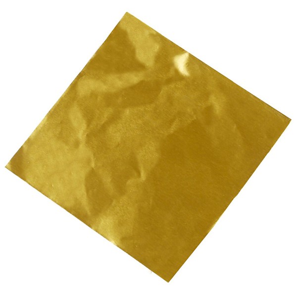 XJ-Cute 100 st Godis Förpackning Folie Papper Choklad Klubba Folie Omslag Fyrkantig (guld)