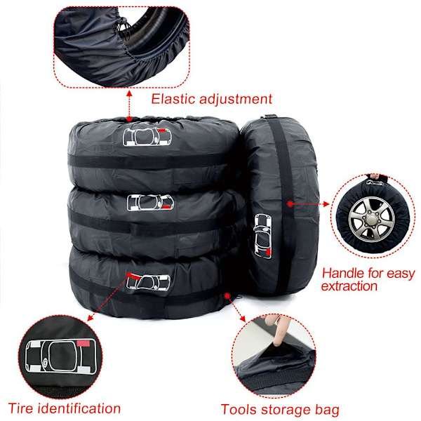 XJ-4stk/lot Dekkpose Oppbevaringsposer L1 1 L